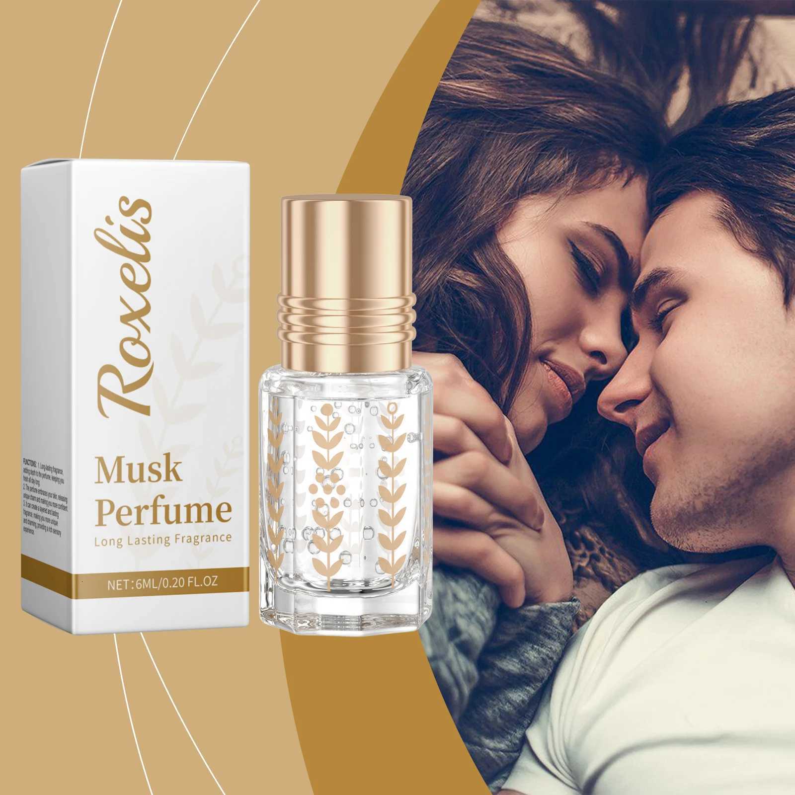 Roxelis Musk Perfume Natural Fresh Lasting Formula Elegant Floral Charming Light Fragrance Daily Ball Bearing Portable Perfume W250714