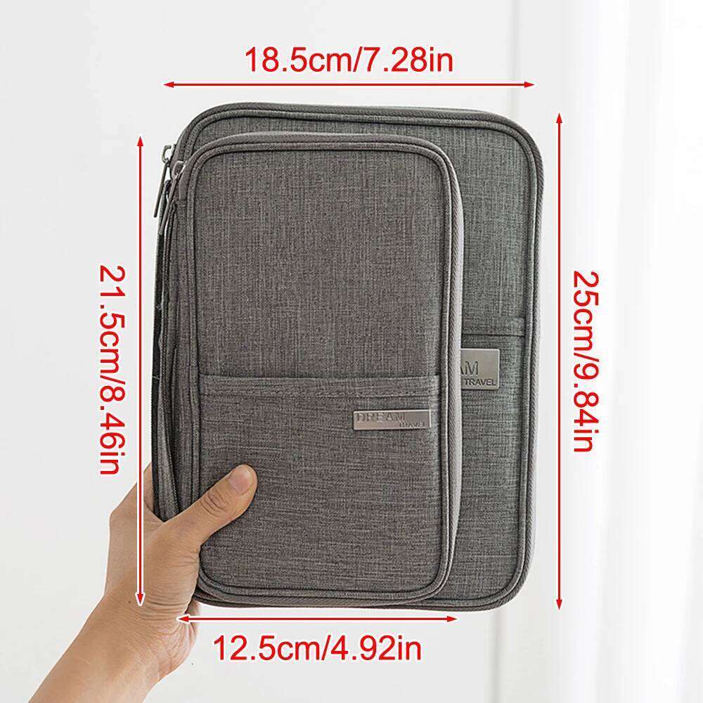 travel document organizer waterproof passport holder with rfid blocking multicard slots zipper pocket for airplane train