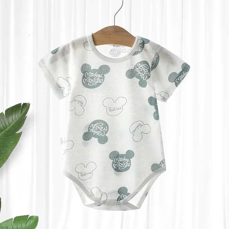 Baby Thin Cotton Mesh Short Sleeve Baby Clothing Bodysuits Newborn Boys and Girls One Piece Clothing Newborn Babies 0 to 3 Z250712