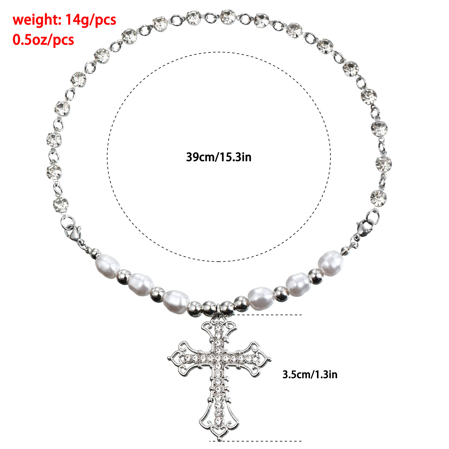 Hip-Hop Inspired Women's Gold Tone Cross Pendant with Real Gemstones