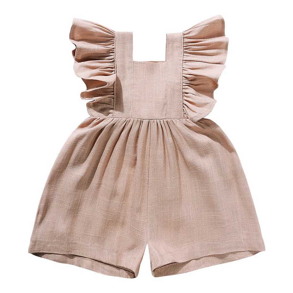 Baby Girl Clothes Rompers Summer Solid Infant Shorts Jumpsuit Baby Newborn Items Adjustable Strap Bodysuit Kids Climbing Outfit Z250712