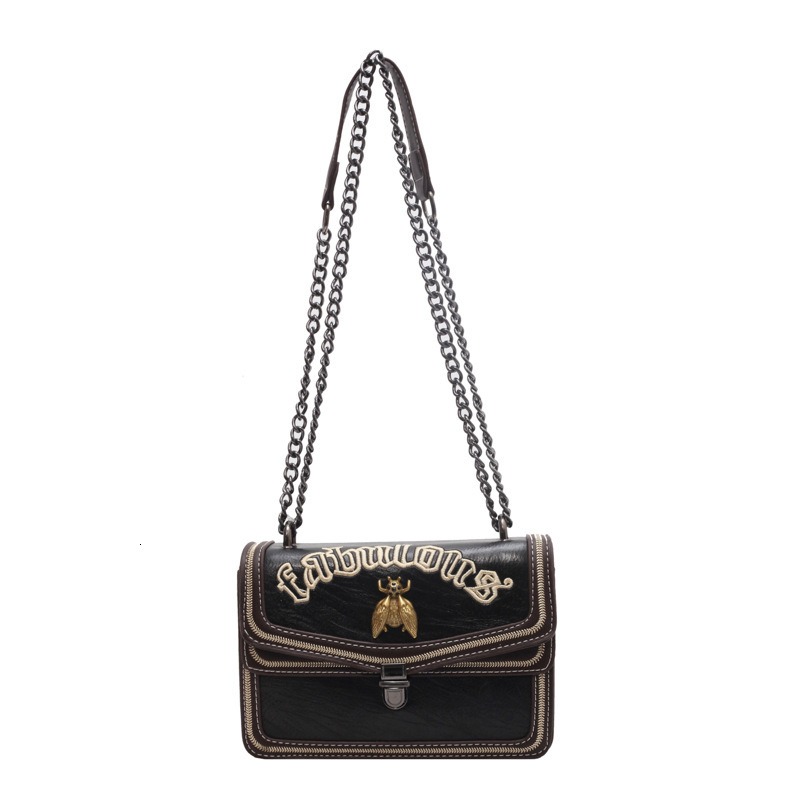 Luxury Brand Designer Bag Cross-Border Women's Bag 2023 New Korean Fashion Embroidered Lock Small Square Bag Versatile Shoulder Crossbody Chain B