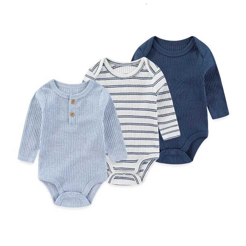 3 Pcs Newborn Long Sleeve 100% Cotton Baby Boy Girl Bodysuit Soft Infant Clothes Z250712