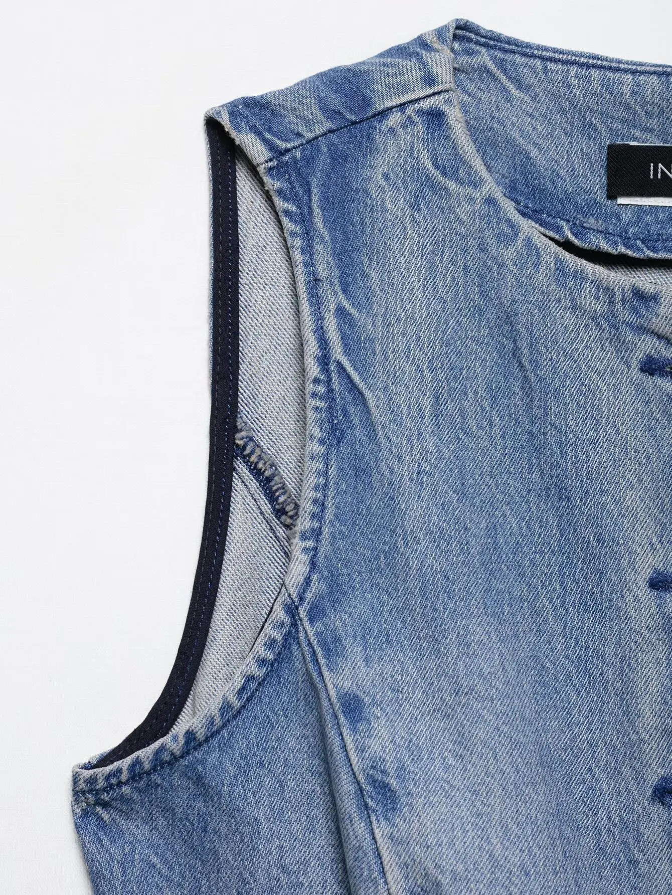 Zevity Women Basic O Neck Breasted Slim Denim Blouse Female Chic Sleeveless Buttons n Vest Shirt Jeans Crop Tops LS9184 250704