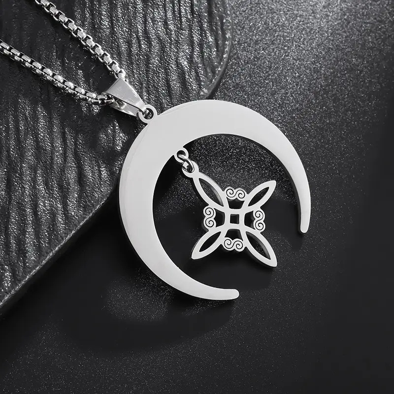 Luxury Jewelry Designer Jewelry New Hip-hop Stainless Steel Necklace Moon Unisex Hot-selling High-end Non-fading Jewelry Necklace