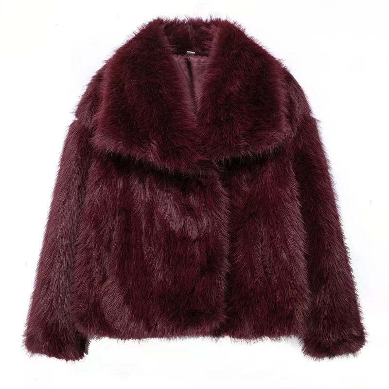 MUJER Faux Fur Coat Women Fluffy Womens Winter Jacket Long Sleeve Warm Winter Woman Coat Outerwears Coats for Woman 250708