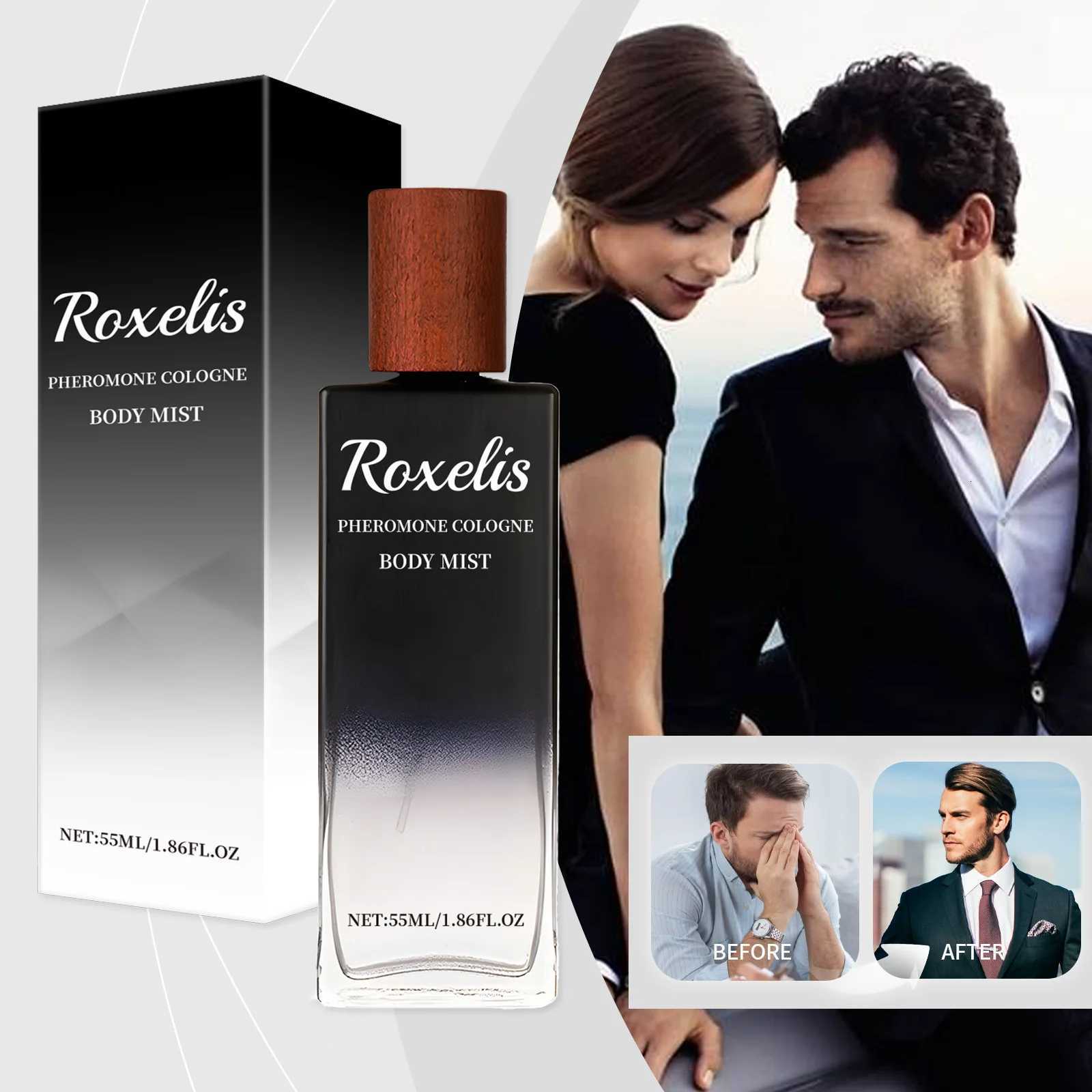 55ml Roxelis Lasting Pheromone Perfume Rich Cologne Charming Men Romantic Dating Fresh Body Fragrance Gentleman Cologne Perfume W250712