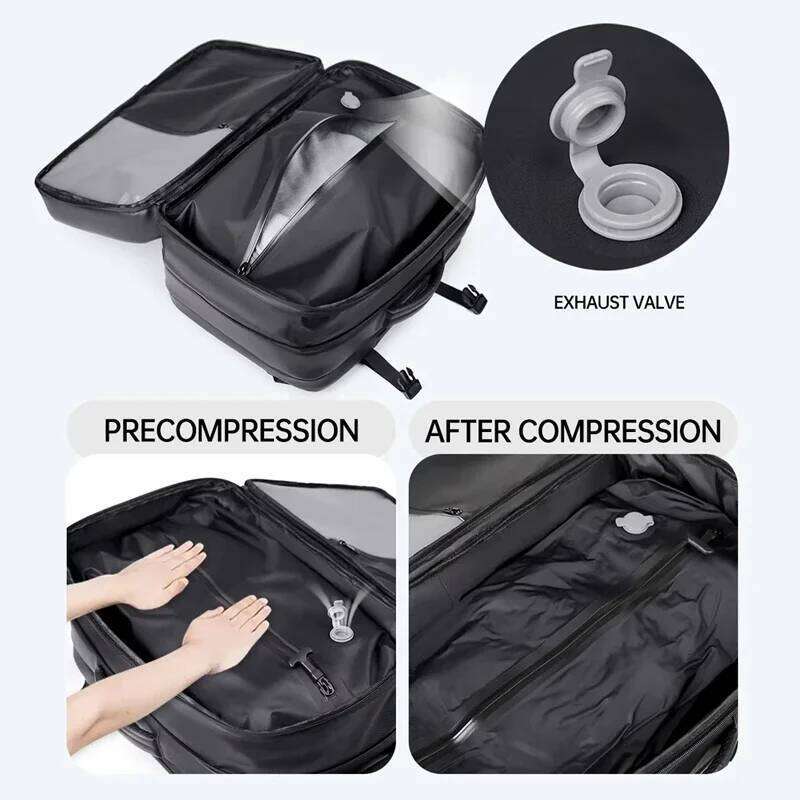 Vacuum Travel Bag For Men Large Capacity Computer Business Laptop Expandable Backpack School Bags