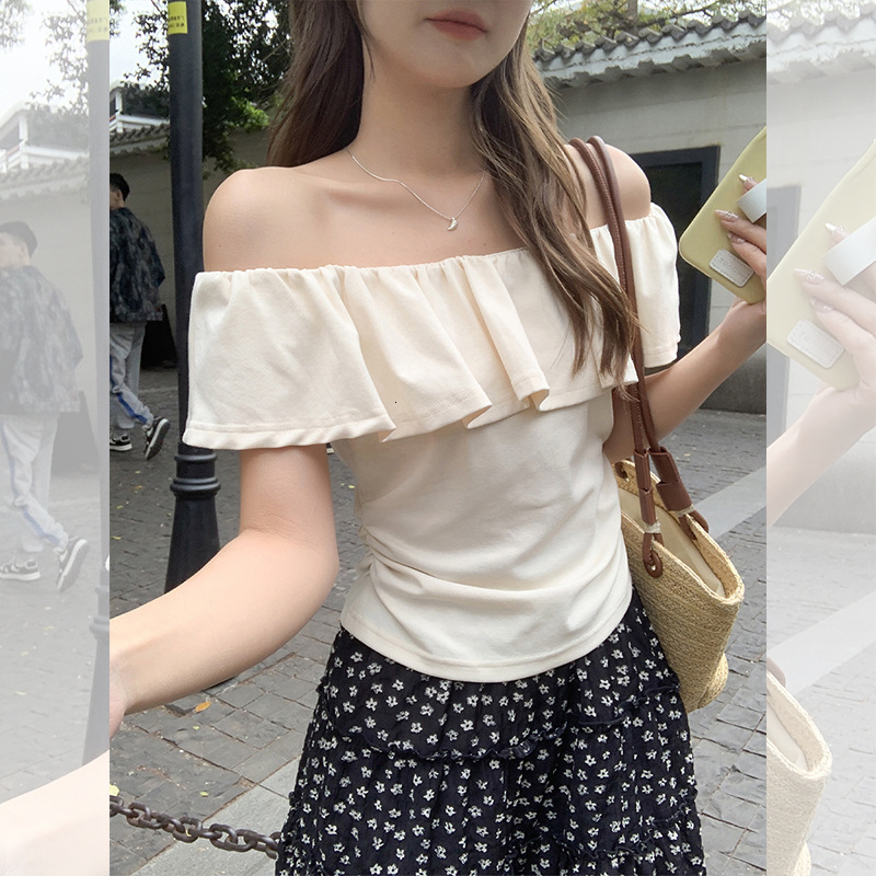 New women's top with a split back and exposed waist short sleeved design, slim fit shoulder round neck women's top designer T-shirt