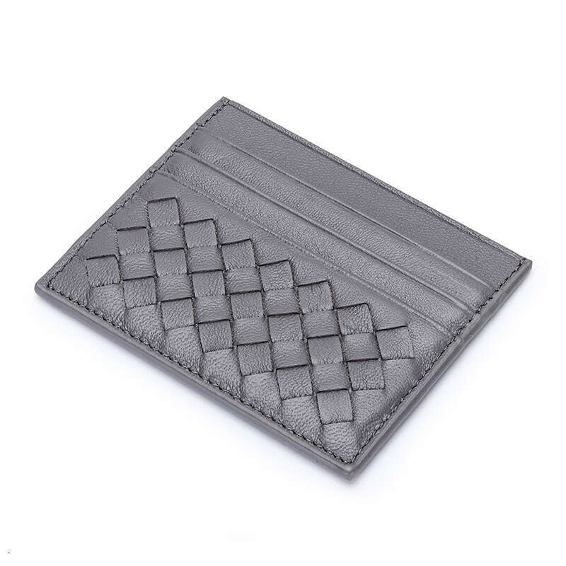 Ultra-thin Mini Sheepskin Women's Credit Fashionable Bus Multi-card Slot Men's Woven Card Holder ID Case