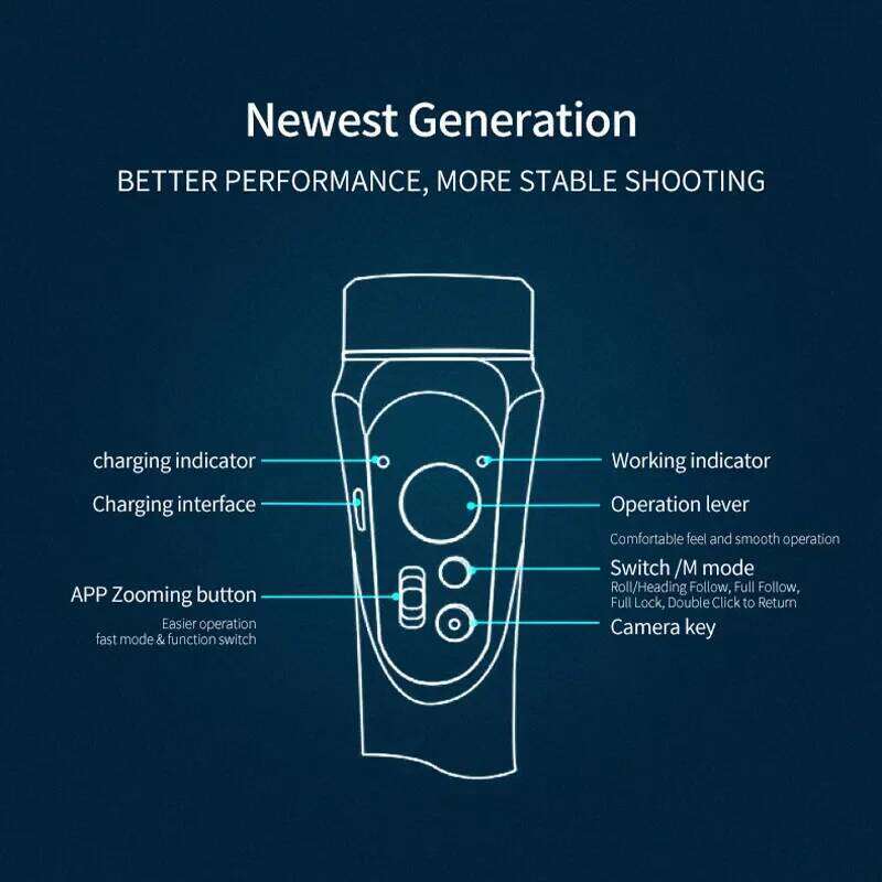 High Quality Gimbal 3 Axis Cell Phone Control Flexible Handheld Camera Video Stick F6 for Face Tracking Vlog Selfie