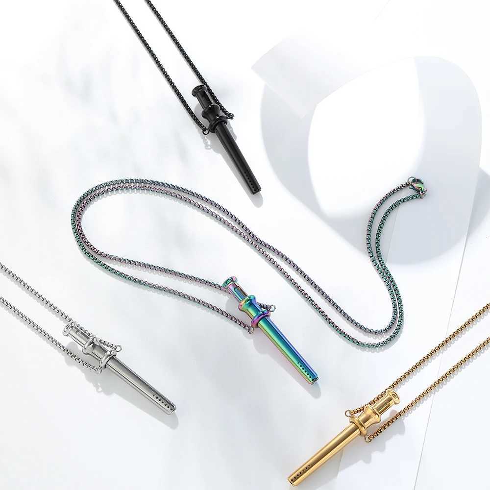 1pc Str Anxiety Reli Necklace 56mm ngth Stainss Steel Meditation Necklace Quit Smoking Anxiety Reli Necklace W250712