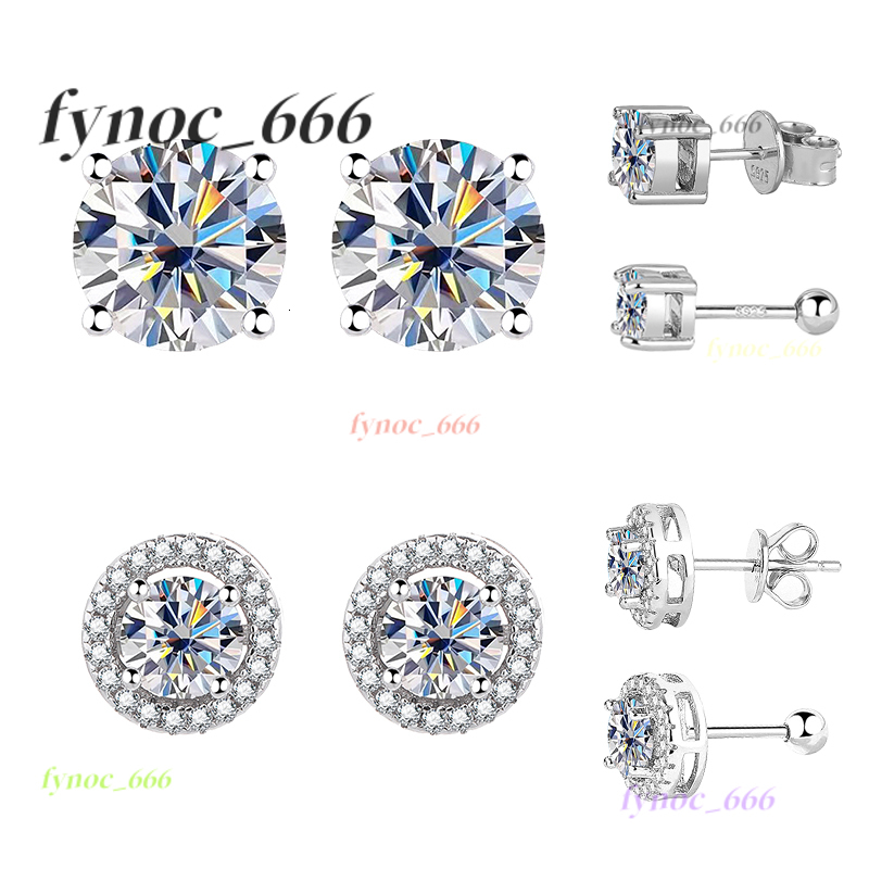 0.3ct 0.5ct 1.0ct Moissanite Stud Earrings 925 Sterling Silver Screw Earrings Diamond GRA Certificate Men and Womens Jewelry
