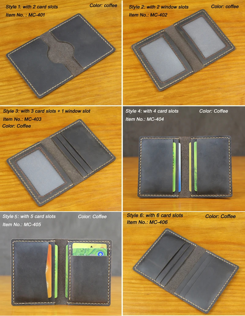 Handmade Genuine Leather Business Card Holder Men Leather Credit Card Case Small Women Card ID Holder Cover Card Wallet 250708