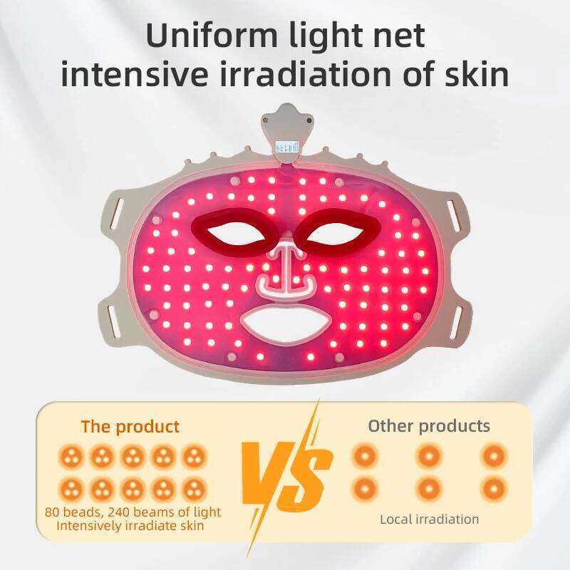 Silicone Facial Neck Portable 7 Colors Led Red Light Photon Therapy Skin Care Face Mask
