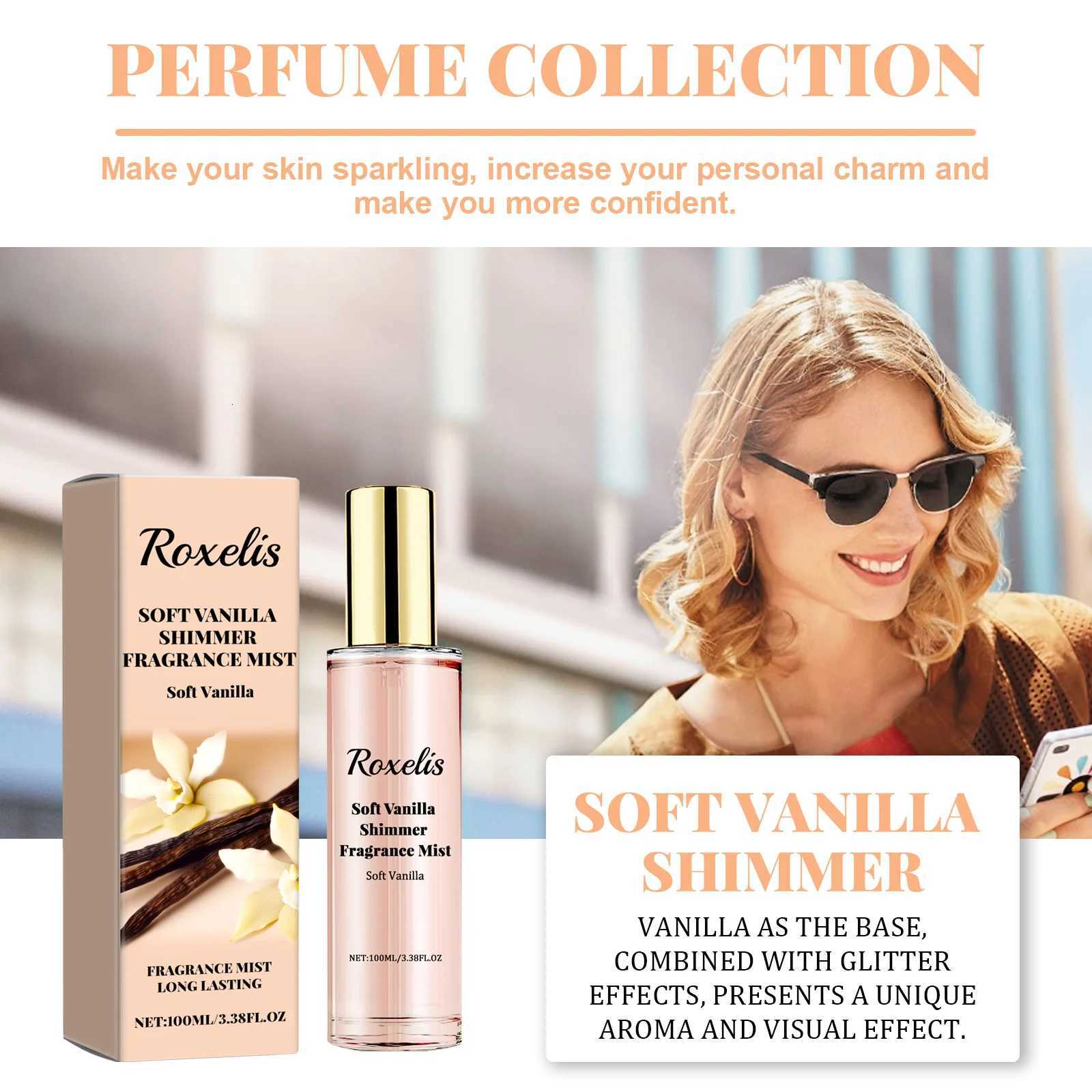 100ml Soft Vanilla Glitter Perfume Spray Floral Seduction Fragrance Mist Freshing Lasting Glamor Daily Dating Perfume W250712