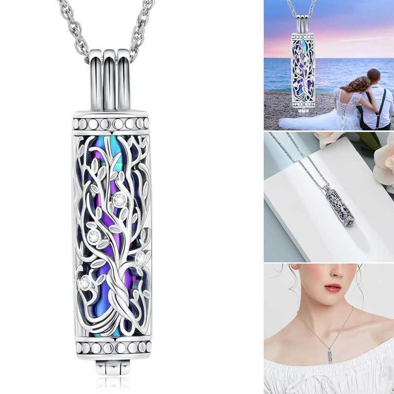 1PC Cration Jewelry Cylinder Urn Necklace for Ashes for Men Keepsake Memorial Human Pet Ashes Holder W250712