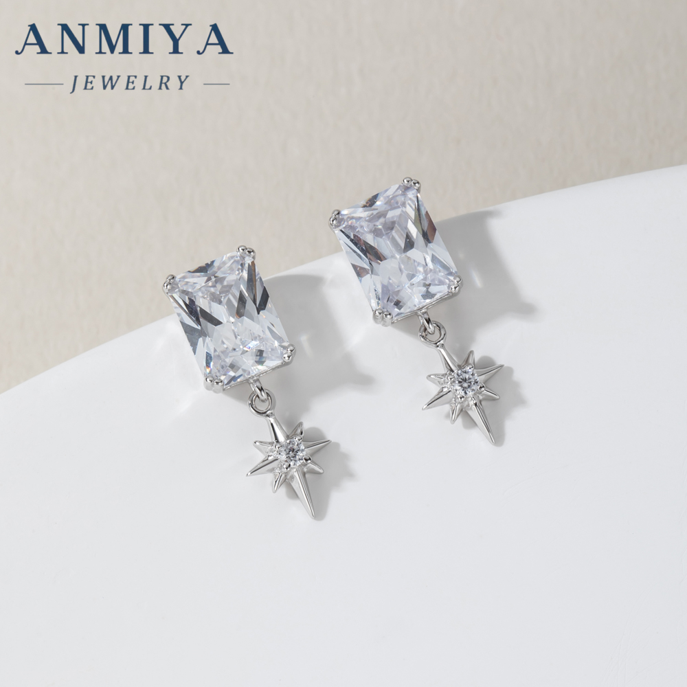 New tide Geometry Zircon Star Stud Earrings New Stye 2024 Hot Sale Dangling Rhinestone Earrings for Women
