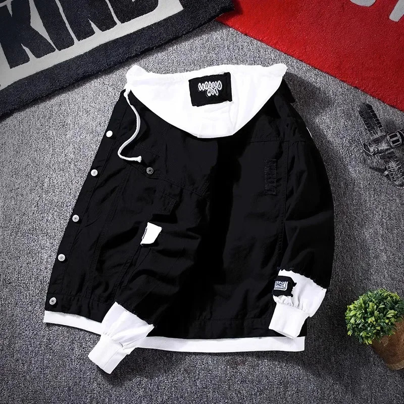 Spring Autumn Denim Jacket For Men Trendy Korean Style Casual Baseball Uniform Versatile Couple Jacket 250710