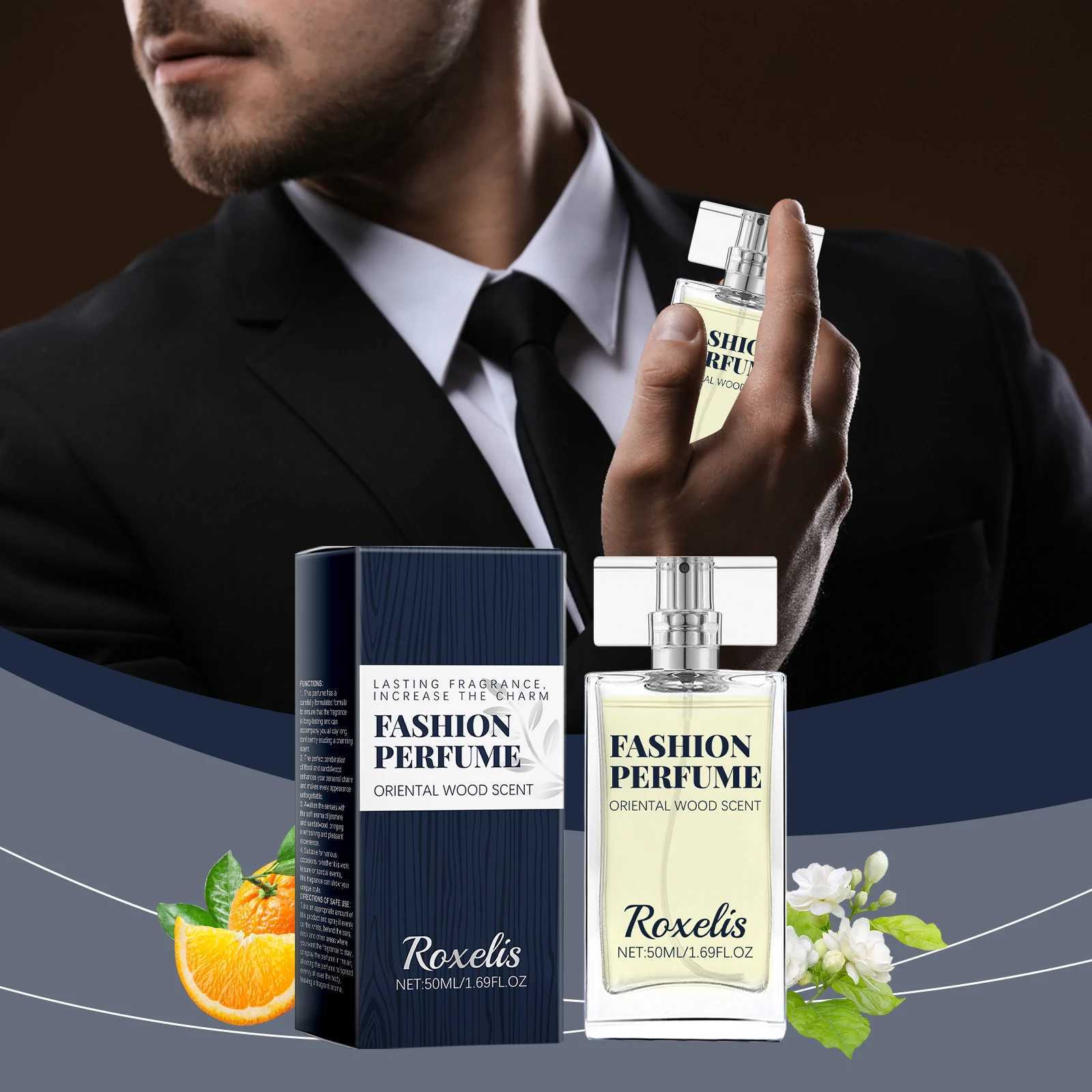 50ml Roxelis Sandalwood Perfume Men Pheromone Freshing Fragrance Oriental Wood Flirting Dating Long Lasting Scent Perfume Spray W250712