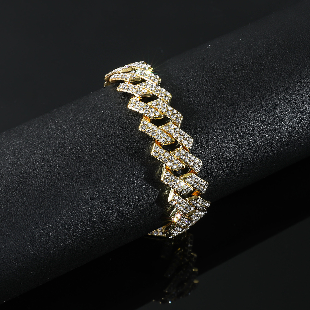 Luxury Jewelry Designer Jewelry European And American Hip-hop Style New Diamond-studded Rhombus Chain Necklace Trendy Nightclub Personality Collarbone