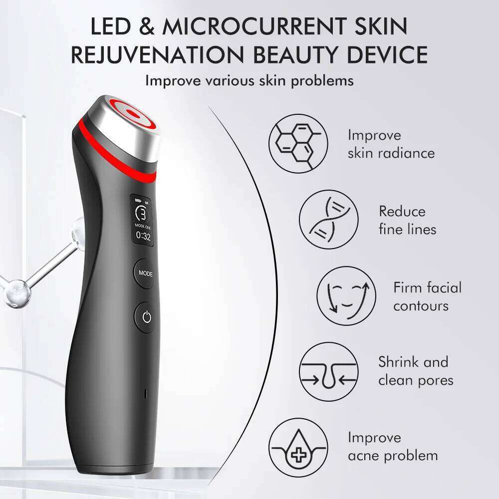 6 In 1 Age Glow Booster Beauty Device Facial Skin Tools Anti Aging Microcurrent Lift Face Care