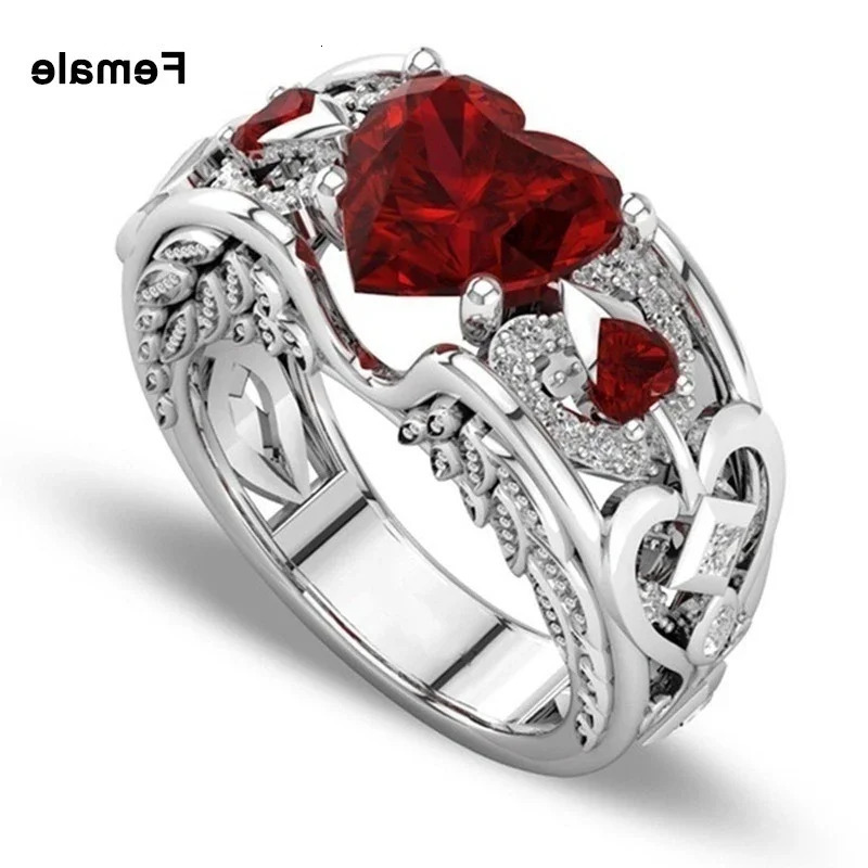 Cross border mens and womens heartshaped ruby stainless steel couple bracelet 250704