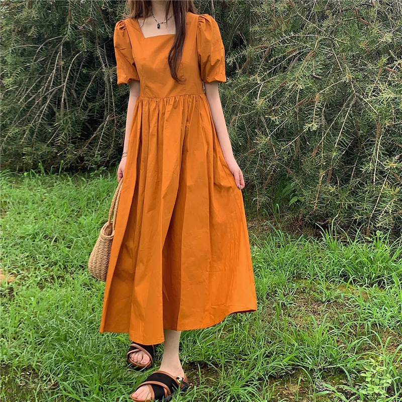 2025 Summer New Women's Skirt Summer New Design Open Back High Waist Square Neck French Style Fashion Dress New Luxury Designer Women's Skir