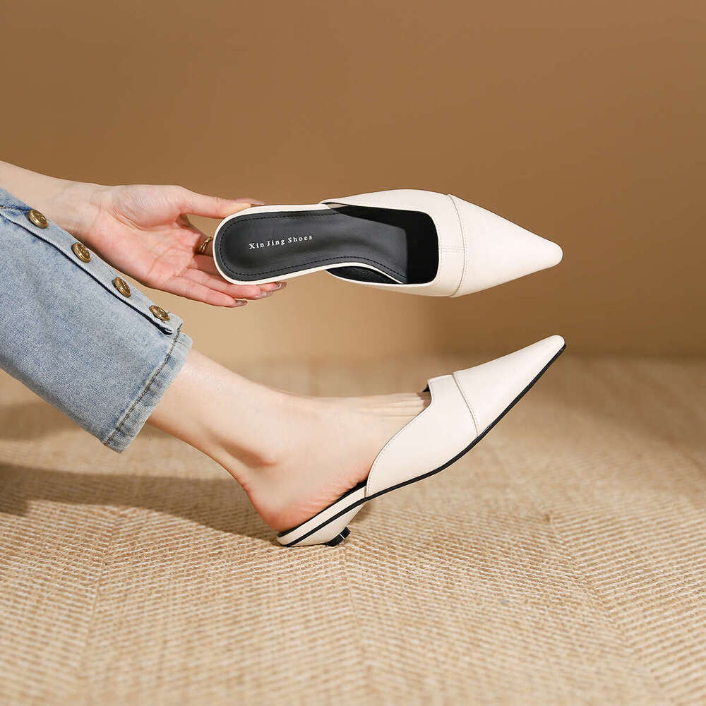 139-2 Slip-On Shallow Mouth Pointed Toe Flat Women's New Style Simple Low Heel Single Work Shoes