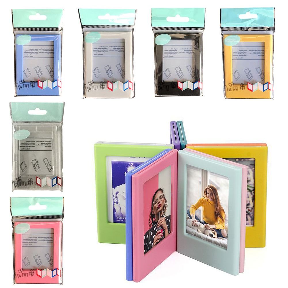 3-Inch Magnet Design Frame for Polaroid Photo Mini Picture Frames Transparent Acrylic Card Display Stand H260306