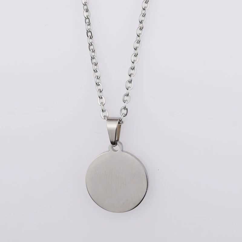 10Pcs 45cm 50cm 60cm Custom Name Round Disc Pendant Necklace Mirror Polish Stainless Steel Chain Necklace For Women W250712