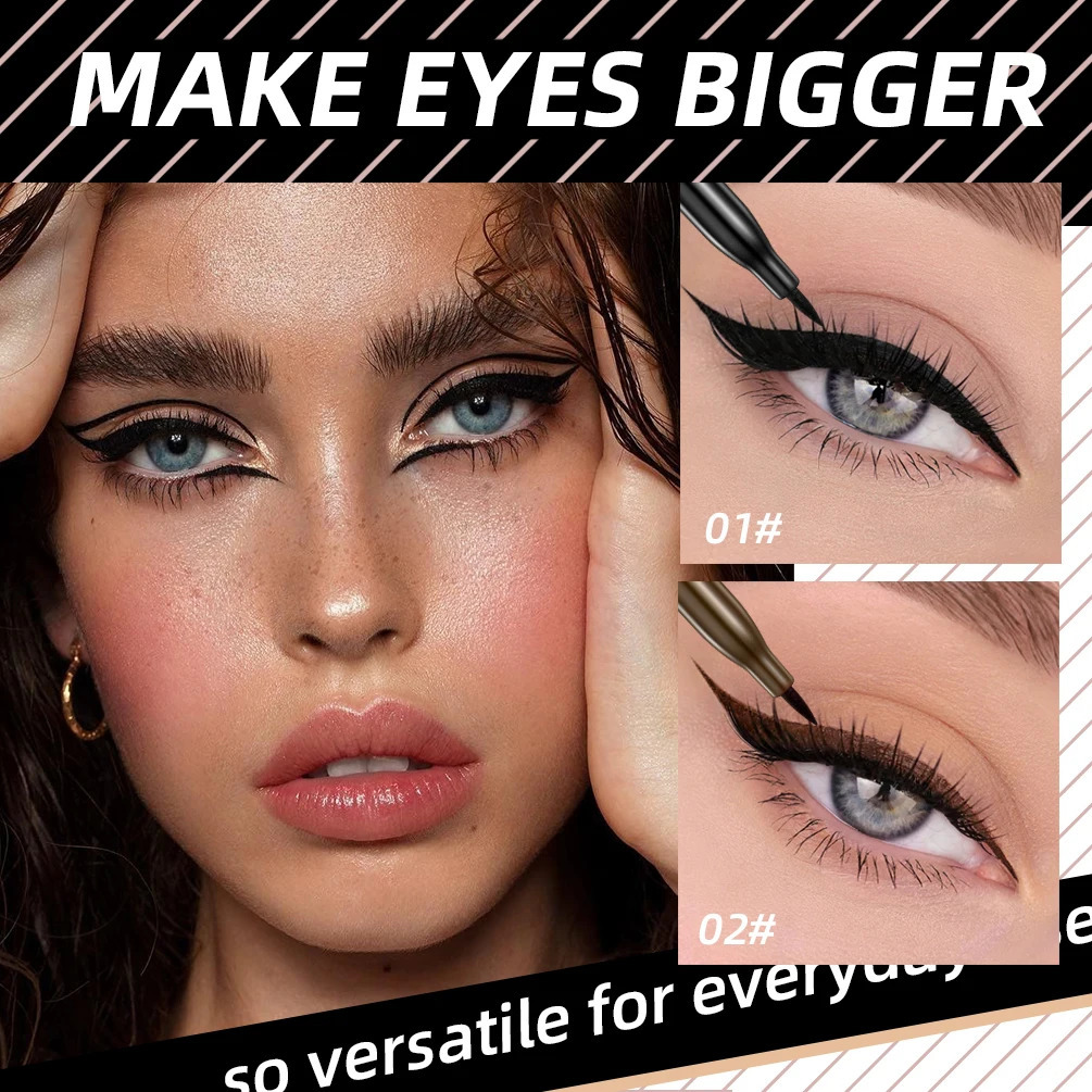 QI 1pc Waterproof Quick Dry Liquid Eyeliner Pen Ultra-fine Matte Finish Smudge-proof Beauty Eye Makeup Black/Brown Options 250704