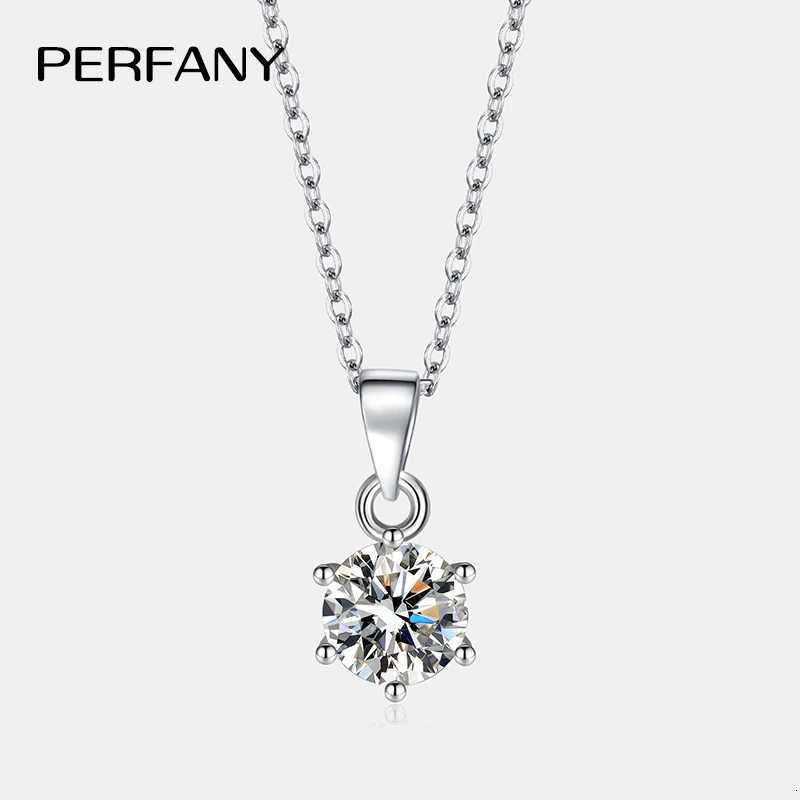 0.5-5CT Moissanite Necklace for Women S925 Pure Silver IC Six Claw Round Diamond Pendant Minimalist Wedding Jewelry W250712