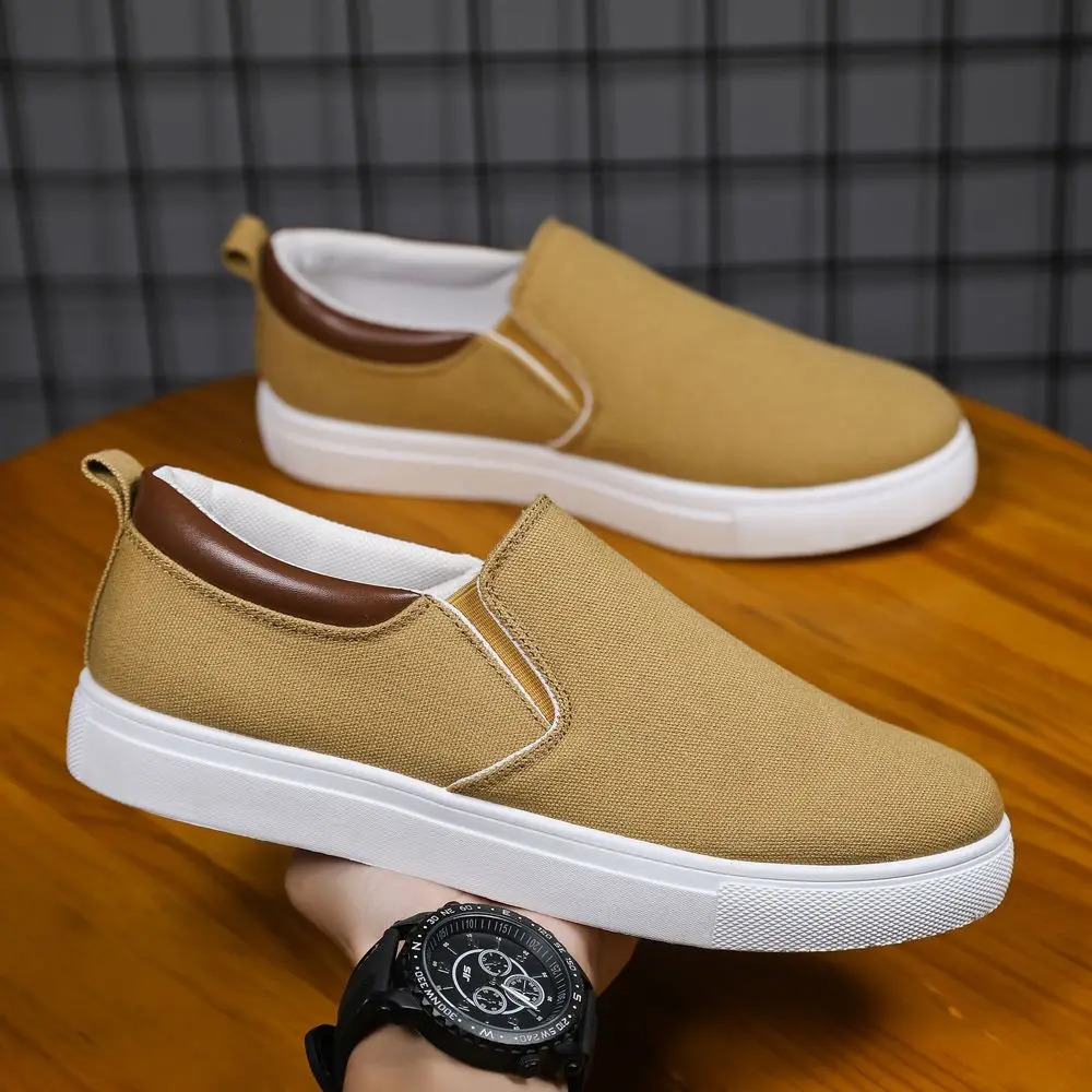 Man Shoe Black Sneakers Summer Casual Shoes for Men Canvas Slip-on Free Offer Deals Liquidation 250708