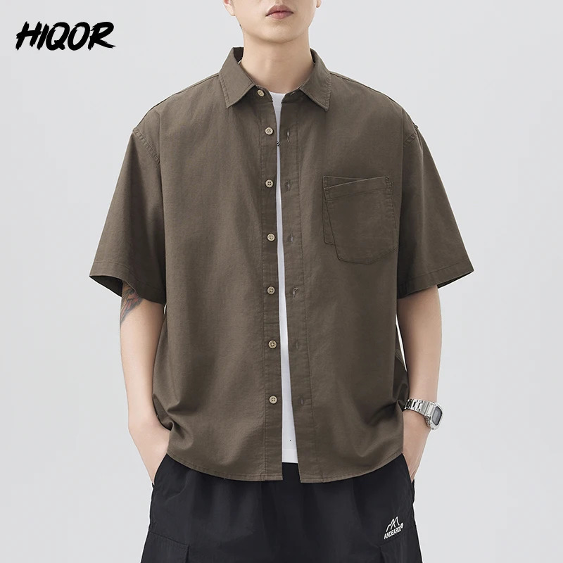 Vintage Mens Shirt Summer Solid Color Lapel Shirts for Men Colorful Simple Basic Mens Baggy Tops Casual Short Sleeve Cardigan 250707