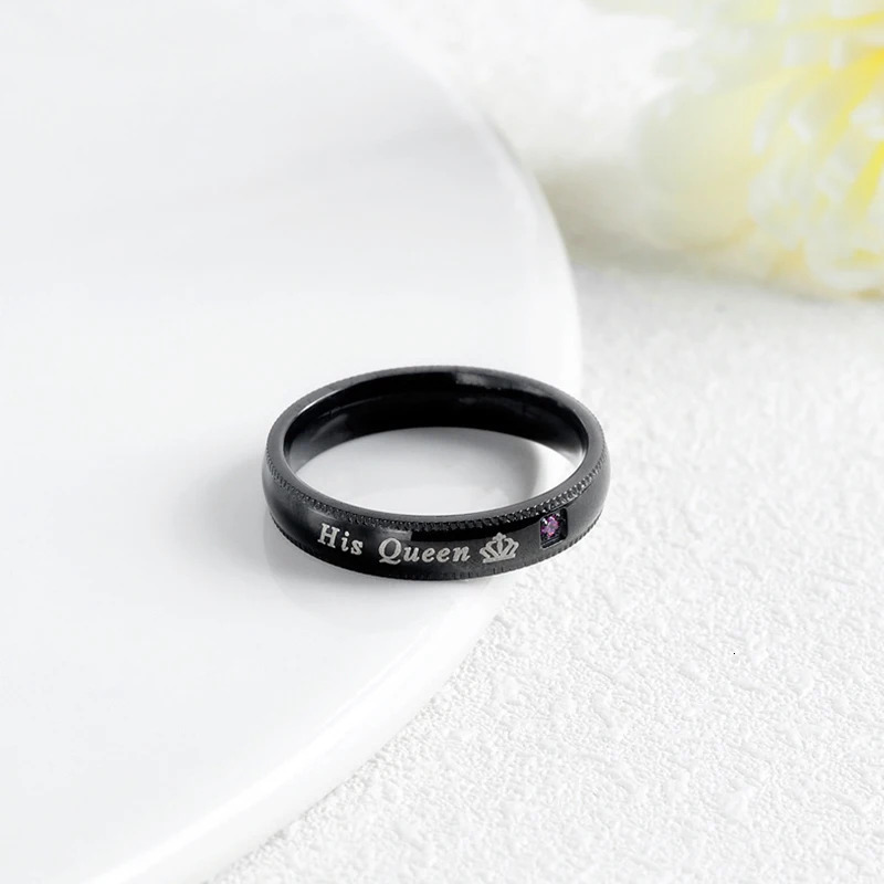 Fashion Couple Rings Her King His Queen Statement Zircon Crown Ring Romantic Anniversary Wedding Band 250704
