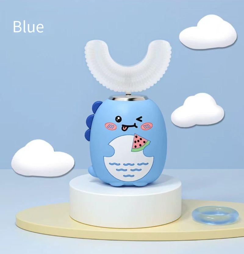 Designer brand cartoon dinosaur U-shaped electric toothpaste rechargeable waterproof sound wave toothbrush for children aged 2-12