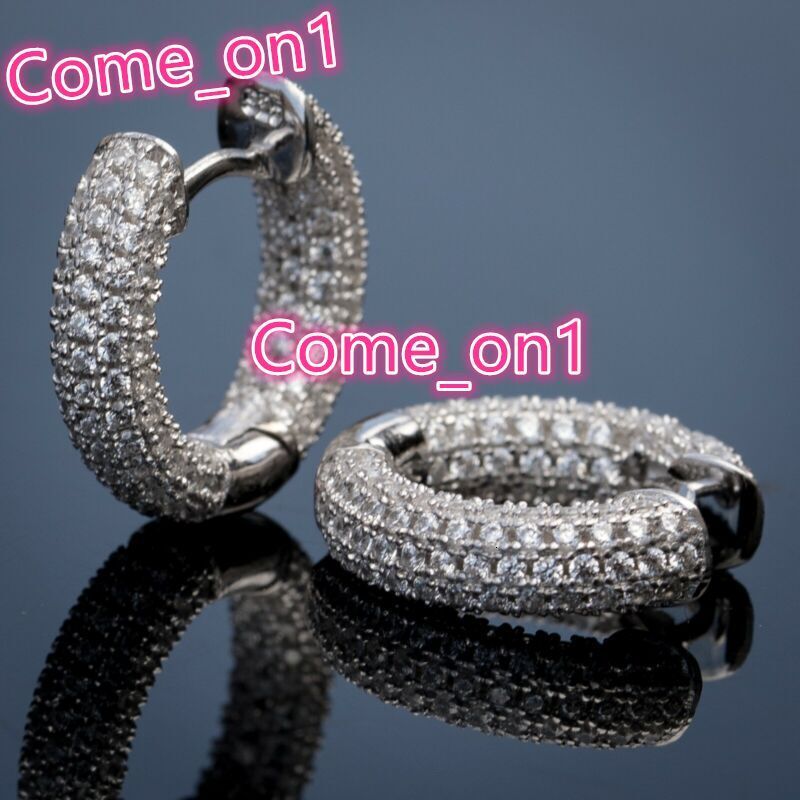 Luxury Cubic Zirconia Round Circle Earring Fashion Jewelry Wholesale Sport Style Hoop Earrings for Men Women