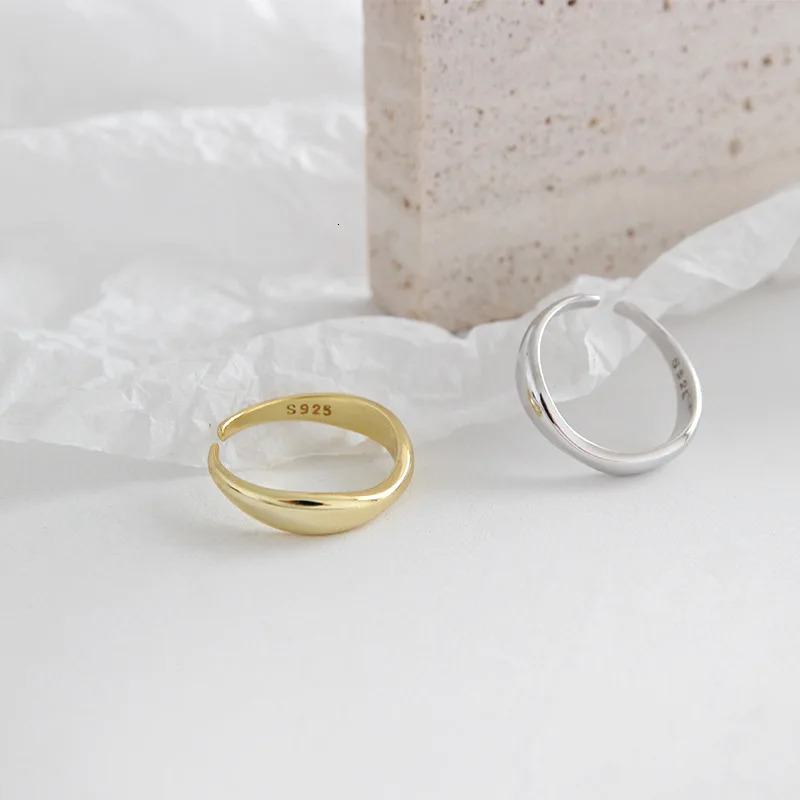 XIYANIKE Silver Color Irregular Wave Rings Trendy Simple Geometric Handmade Jewelry for Women Couple Size 17mm Adjustable 250708