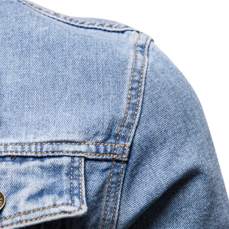 Cotton Denim Jacket Men Casual Solid Color Lapel Single Breasted Jeans Jacket Men Autumn Slim Fit Quality Mens Jackets 250710