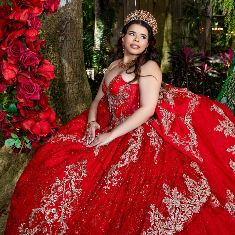 Red Shiny Quinceanera Dresses Ball Gown Off The Shoulder Applique Lace Beading Crystal Bow Tull Corset Party Birthday Sweet 16 Dress Vestidos 15 Anos
