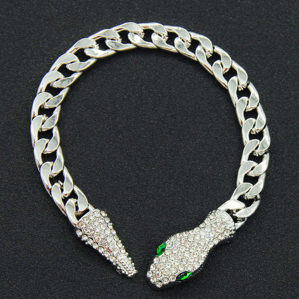 Luxury Jewelry Designer Jewelry European And American INS Style Chain Light Luxury Short Full Diamond Snake Head Magnetic Clasp Necklace Unique Niche