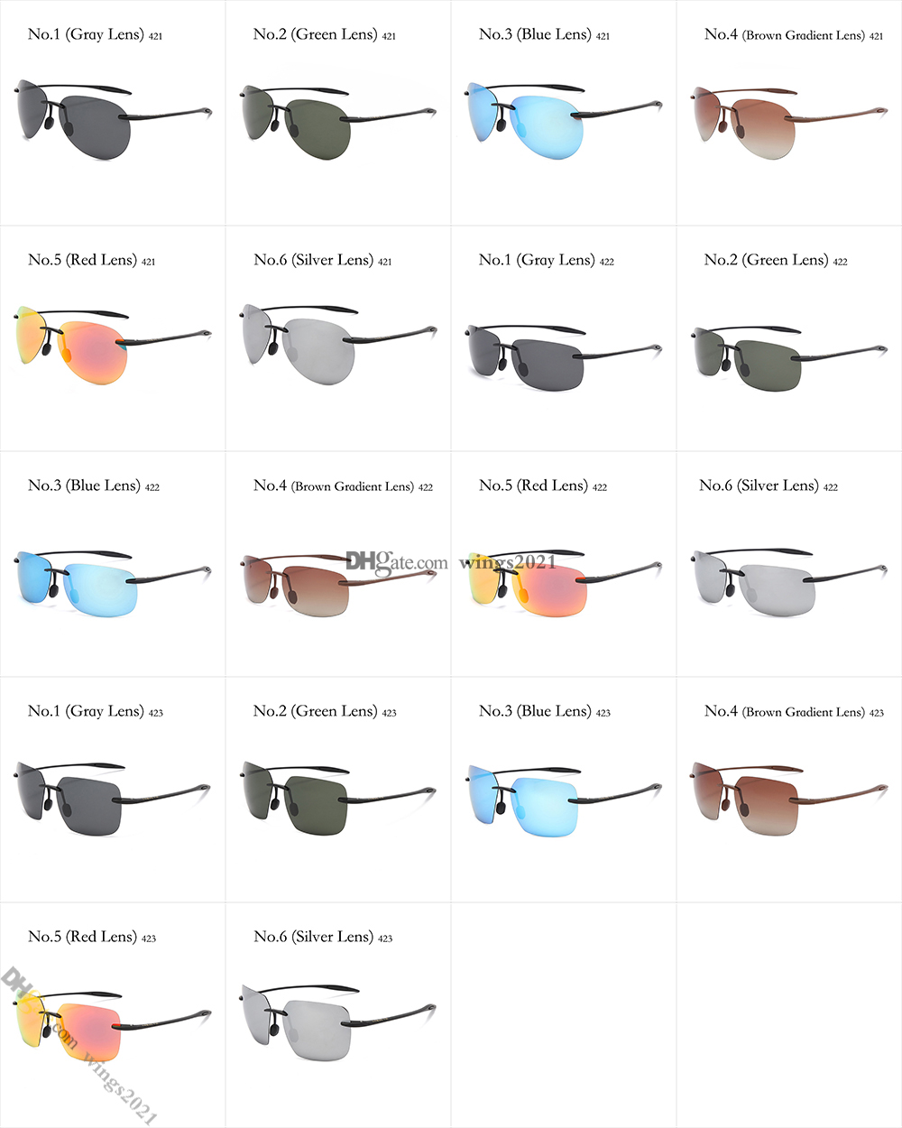 Designer Men's Sunglasses Frameless Cycling Glasses With UV400 Protection, High-Quality Polarizing Lenses, TR-90 & Silicone Frame, Store/21417581