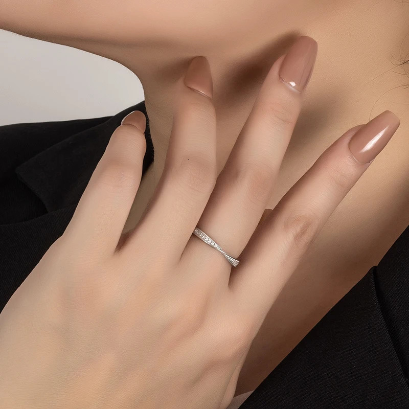 PERFANY S925 Pure Silver Ring for Women Men Couple Ring Fashion Wedding Jewelry Valentines Day Gift 250708