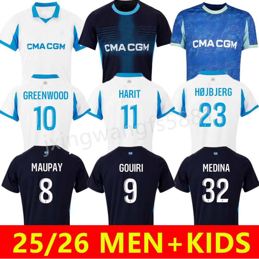 2025 26 GREENWOOD marseilla Soccer jerseys 25 26 maillot de foot OUNAHI BALERDI football shirts hommes enfants NDIAYE MOUMBAGNA Mbemba jersey Men kids kit