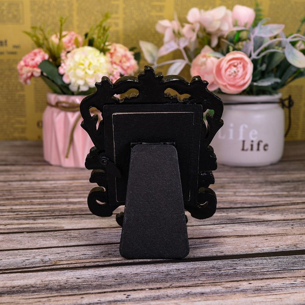 Square Retro Ornament ID Resin Baroque Holder Frame Photo Prop Wedding Gift H260306