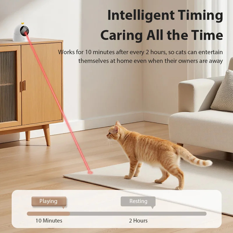 ROJECO Automatic Pet Toy Interactive Adjustable Electric Cat Laser Toy Indoor Smart Teasing Laser Cat Toy For Kitty Dog Supplies 250708