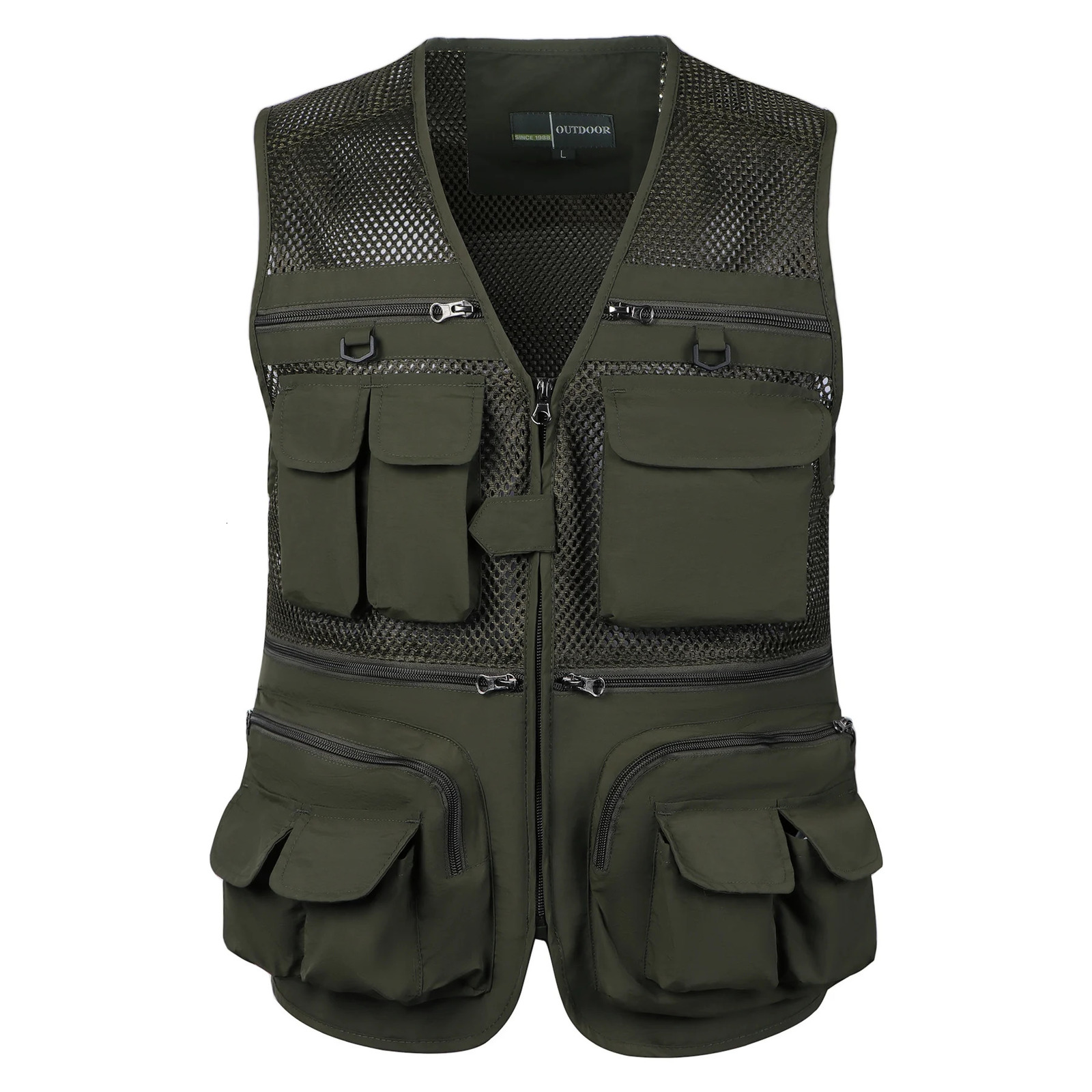 Mens Vest Tactical Webbed Gear Coat Summer Pographer Waistcoat Tool Many Pocket Mesh Work Sleeveless Jacket Male 250710