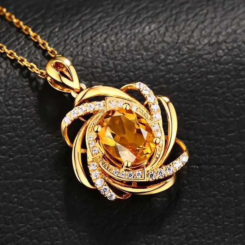Fashion gold plated gstone Flower Necklace wedding jewelry engagent necklaces for wen Zircon Pendant anniversary gift W250712