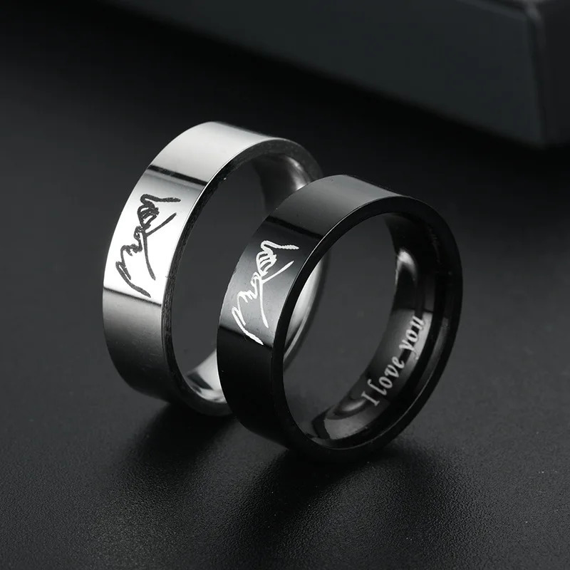 Steel Ring For Men Women Couple Lovers Promise Wedding Engagement Fashion Jewelry Brithday Gift Wholesale 250704